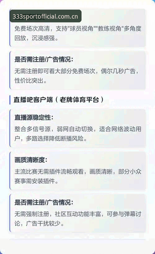 体育直播平台怎么选？从333体育平台的实用评估说起